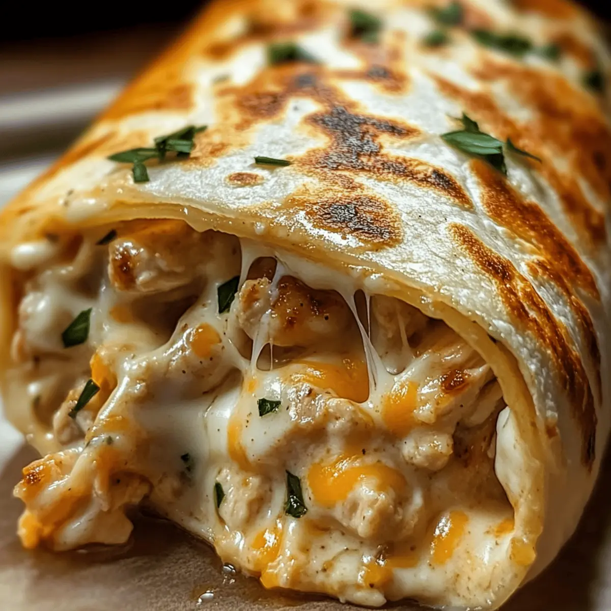 Schnelle Käse-Knoblauch-Hähnchen-Wraps