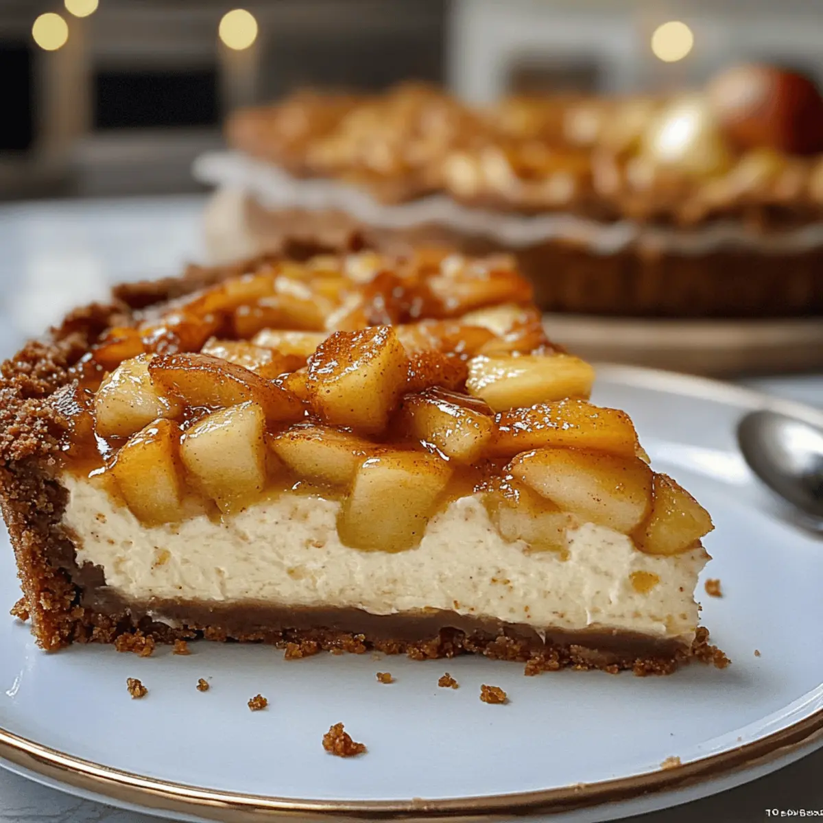 Weihnachtlicher Käsekuchen mit Bratapfel