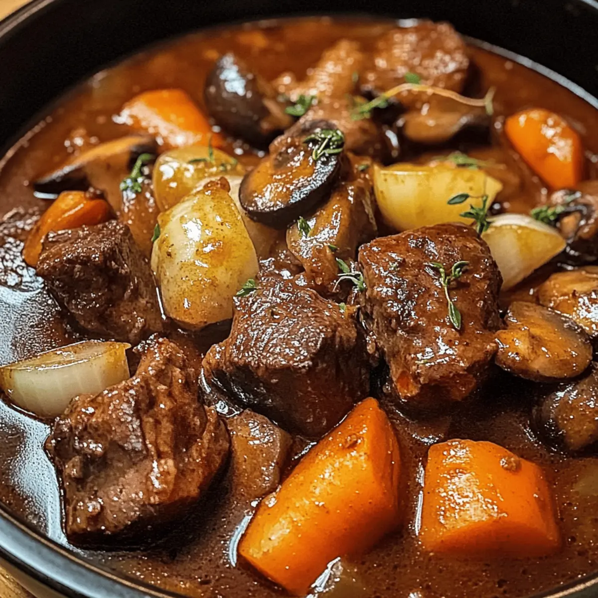 Rindfleisch nach Burgunder Art