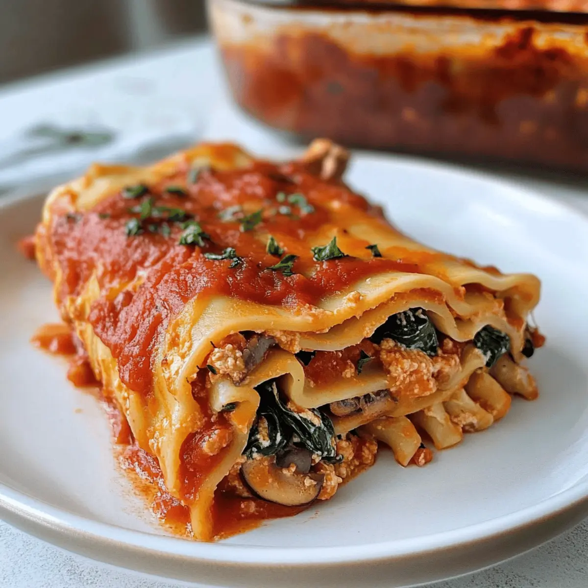 Vegane Lasagne Rollen