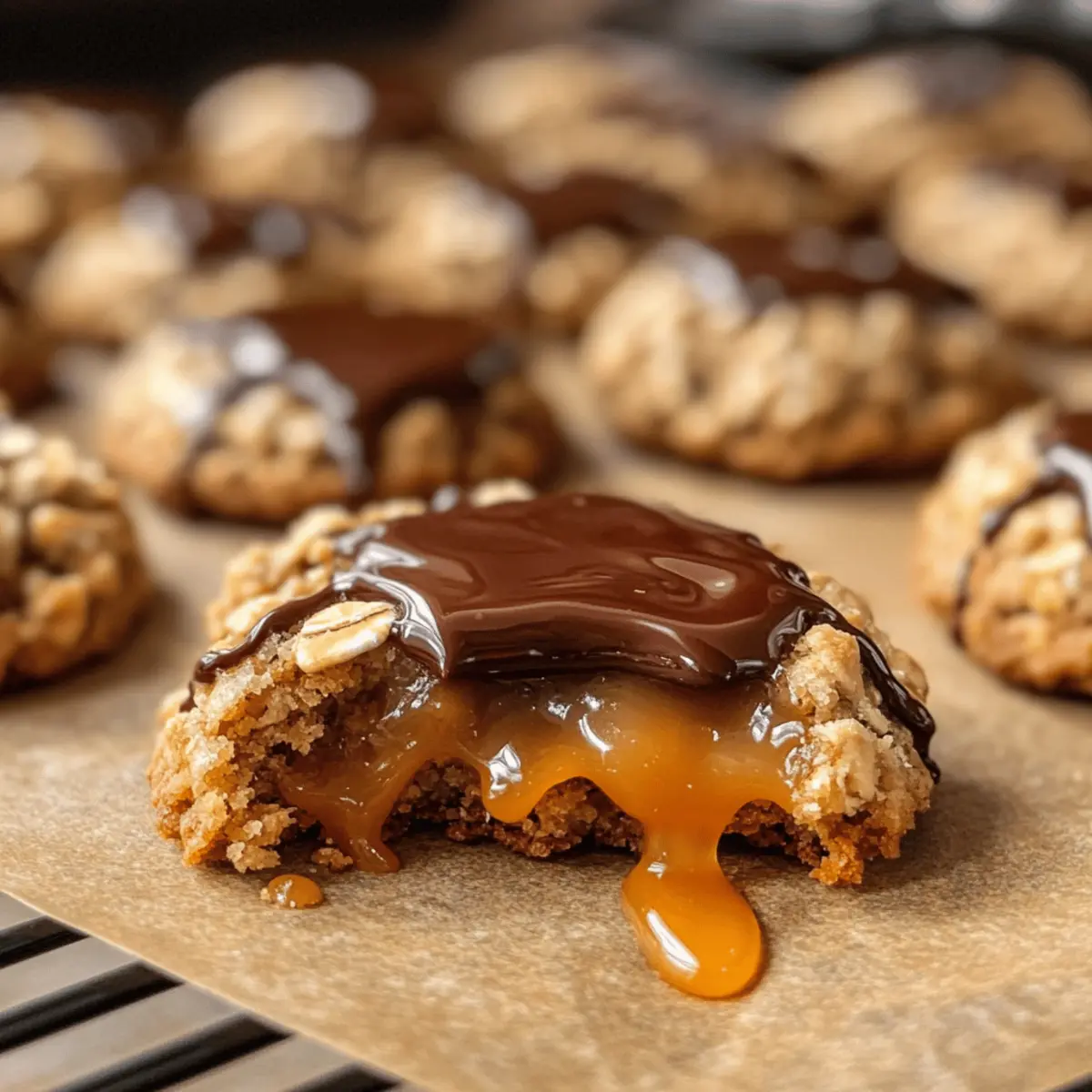 Saftige Karamell-Haferflocken-Cookies