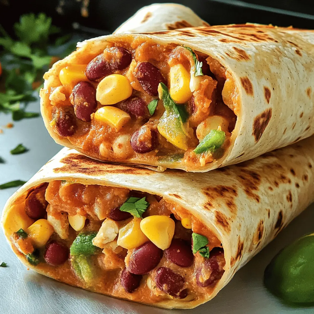 Vegetarische Wraps im mexikanischen Stil