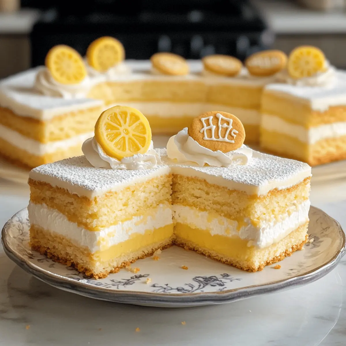 Heavenly Lemon Butter Biscuit Cake from the Sheet