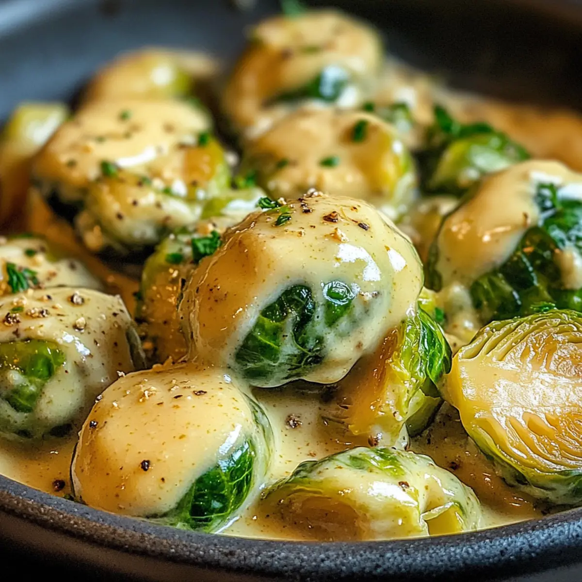 Rosenkohl in Frischkäse-Senfsauce