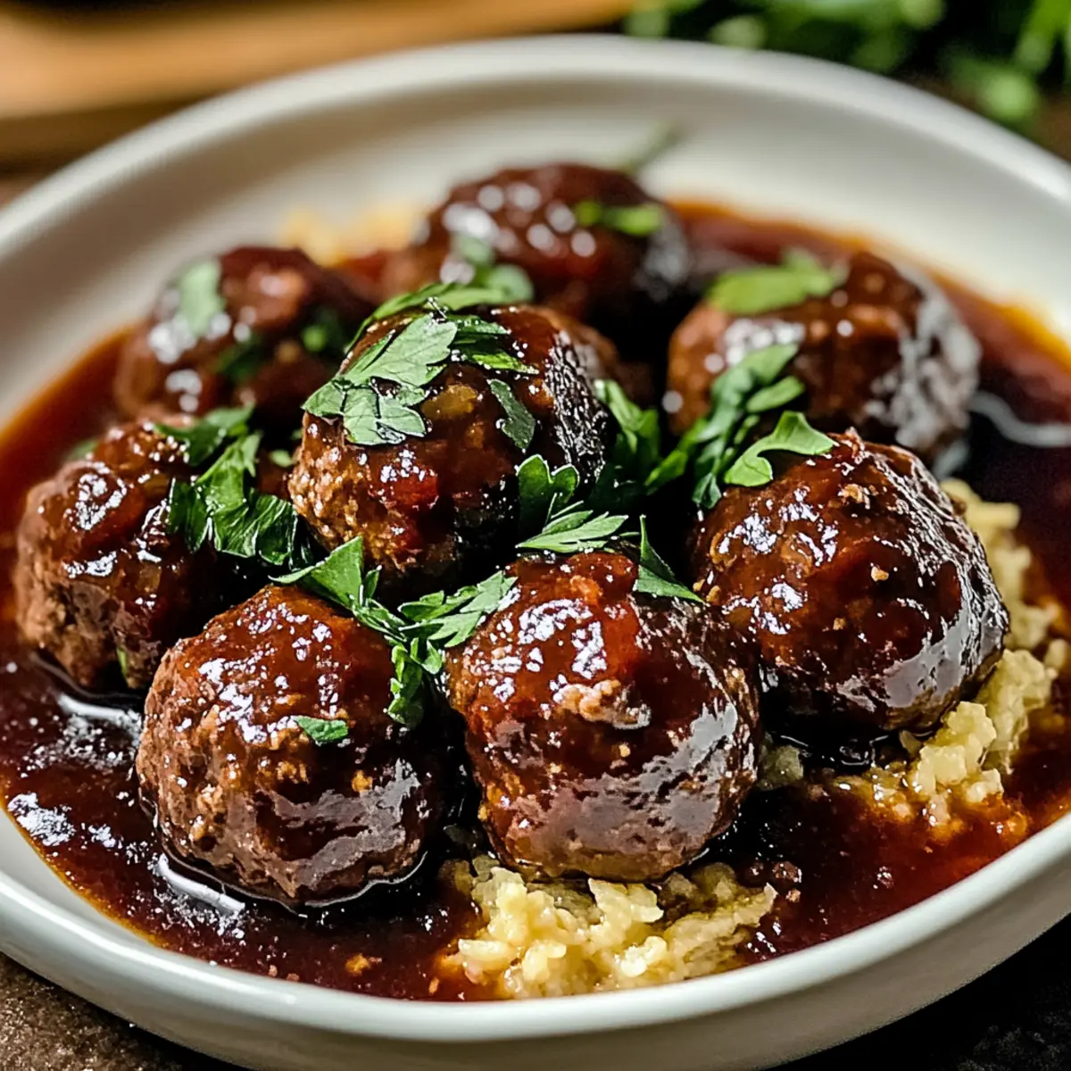 Tiefaromatische geschmorte Rinder-Fleischbällchen