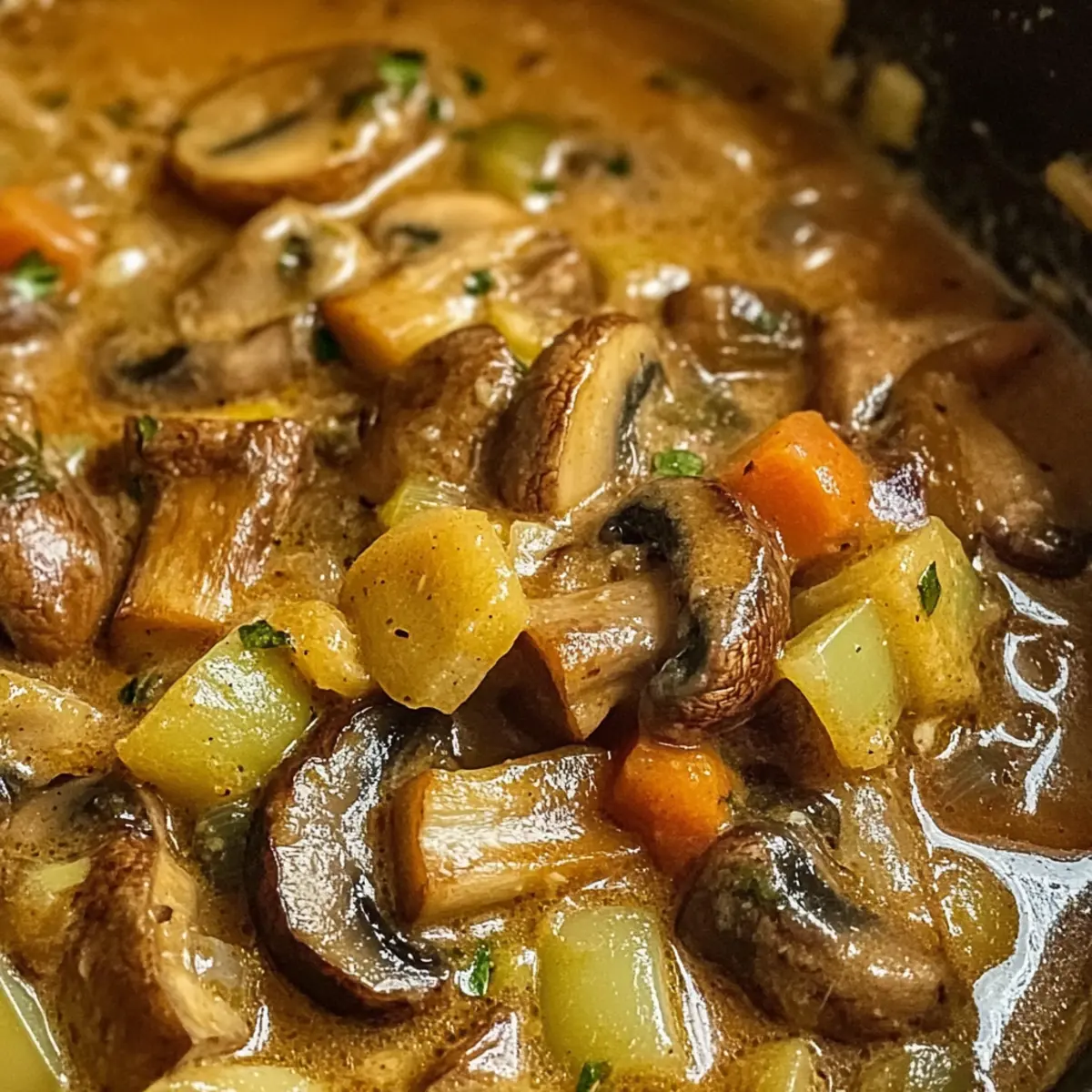 Veganes Lauch-Pilz-Gulasch