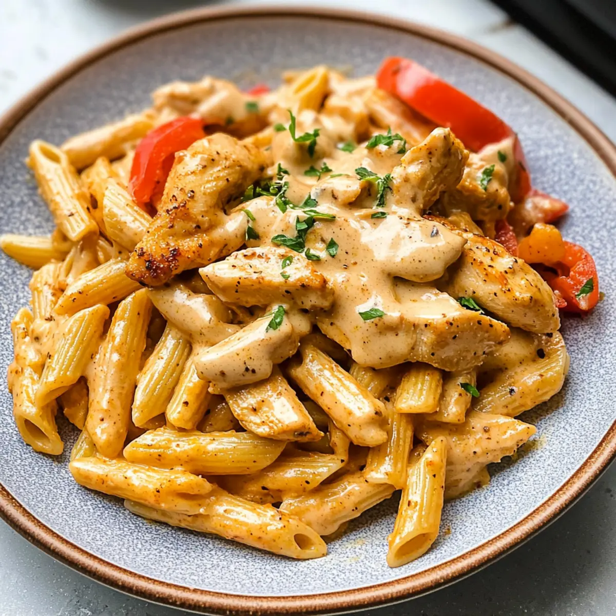 Cashewcreme Cajun Hähnchen Pasta – Milchfrei