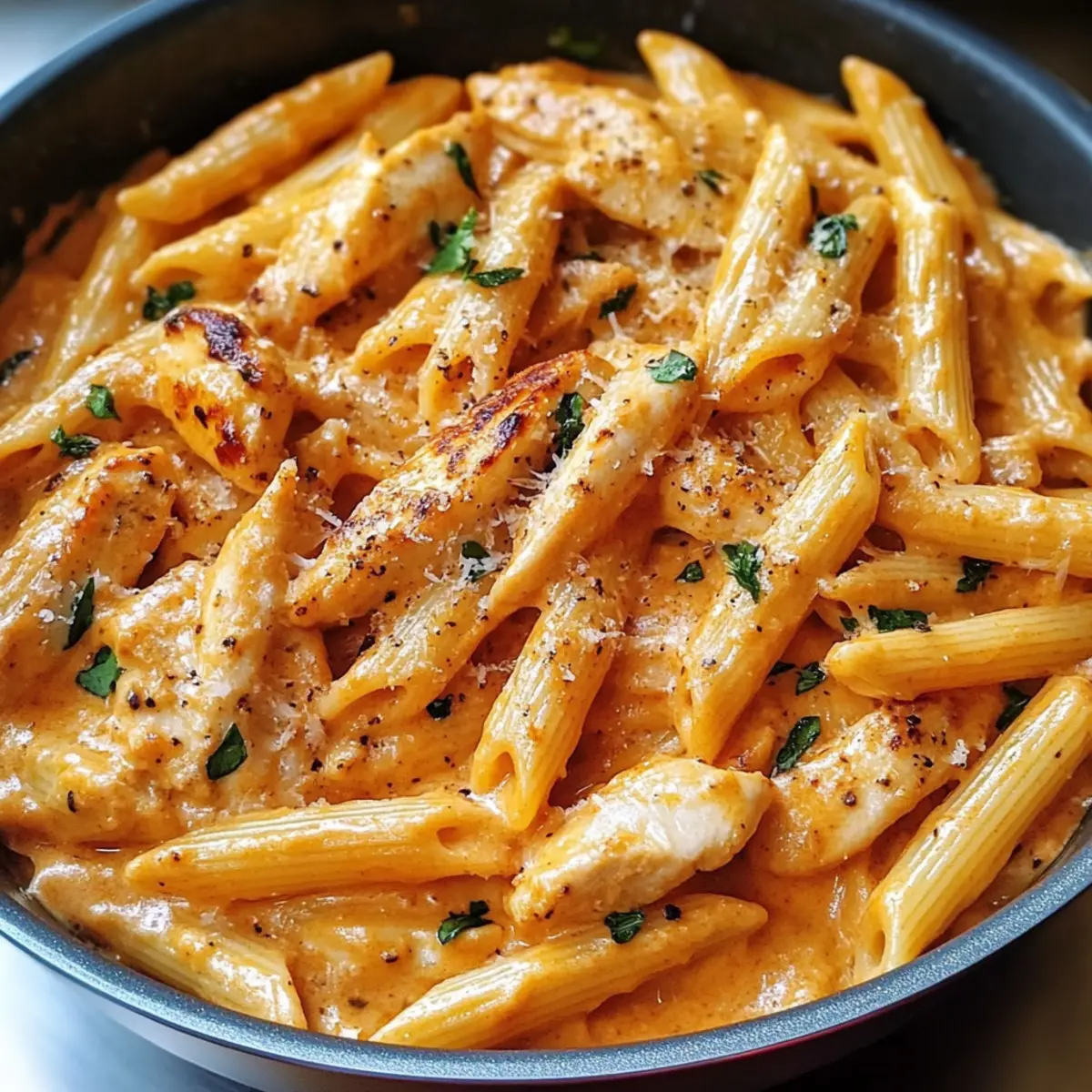 Cremige Hühnchen Penne Alla Vodka Rezept